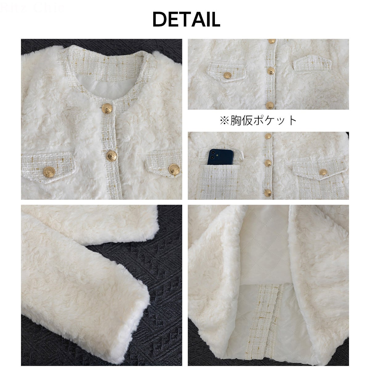 ボアジャケット 中綿 アウター レディース 秋冬 韓国 ファー ジャケット きれいめ 防寒 保温 大人 カジュアル おしゃれ ふわふわ ノーカラー 上品 軽量 暖かい 大人可愛い 大人女子