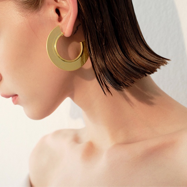 ゴールドラウンドピアス　00245