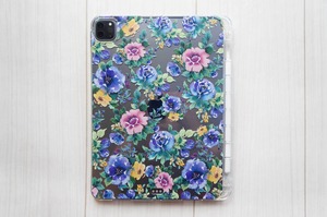 iPad mini・Air・Proソフトケース（Pencil収納付き）水彩画✧フローラルデザイン // Soft iPad Case (Pencil Holder) Watercolor Floral Design