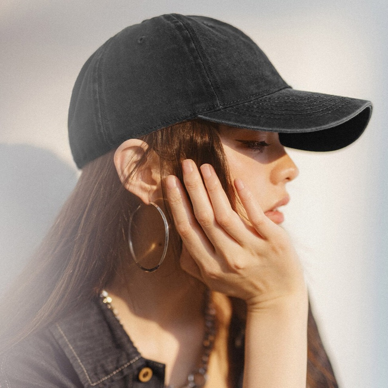 【UNISEX】Vintage Washed Denim Cap / ヴィンテージ ウォッシュ デニム キャップ