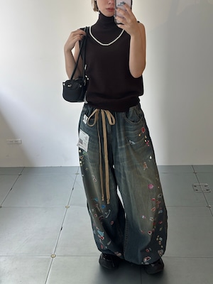 【26AW | WOMEN】Maison MIHARA YASUHIRO ミハラヤスヒロ / トップス / Pearl Distressed Sleeveless Knit Sweater K17SW711