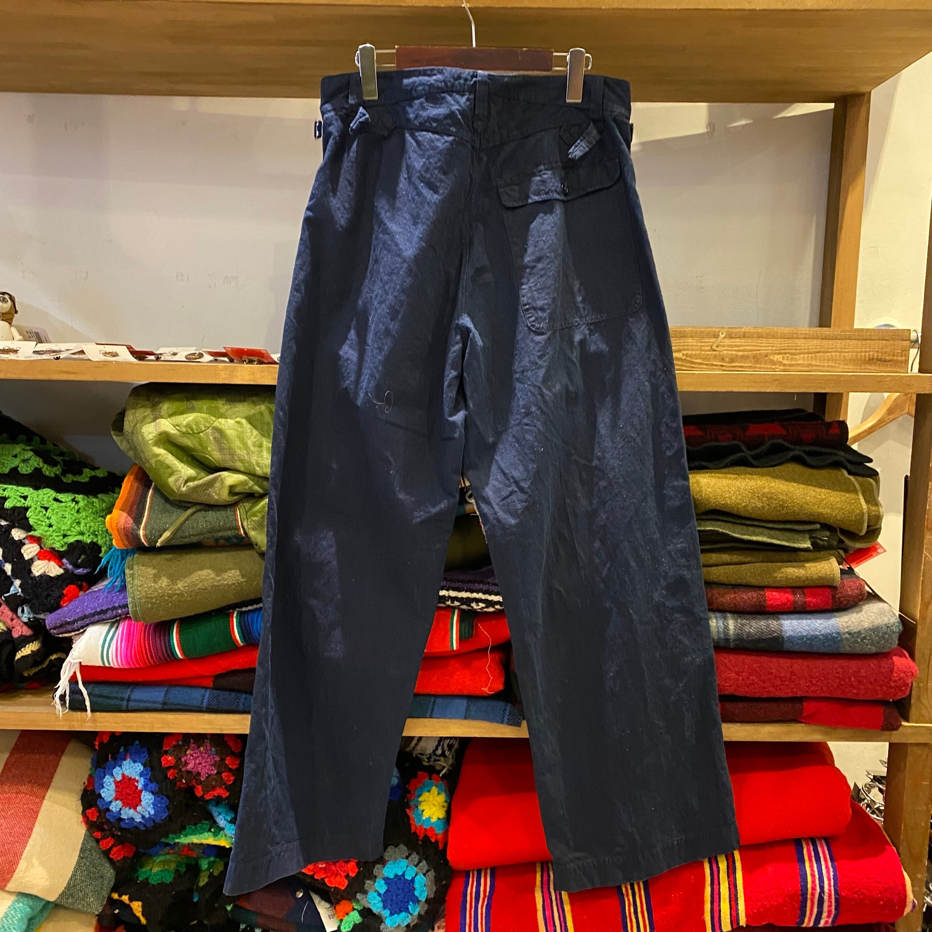 00s10s20s ビンテージ フランス インディゴ HBT リネン パンツ