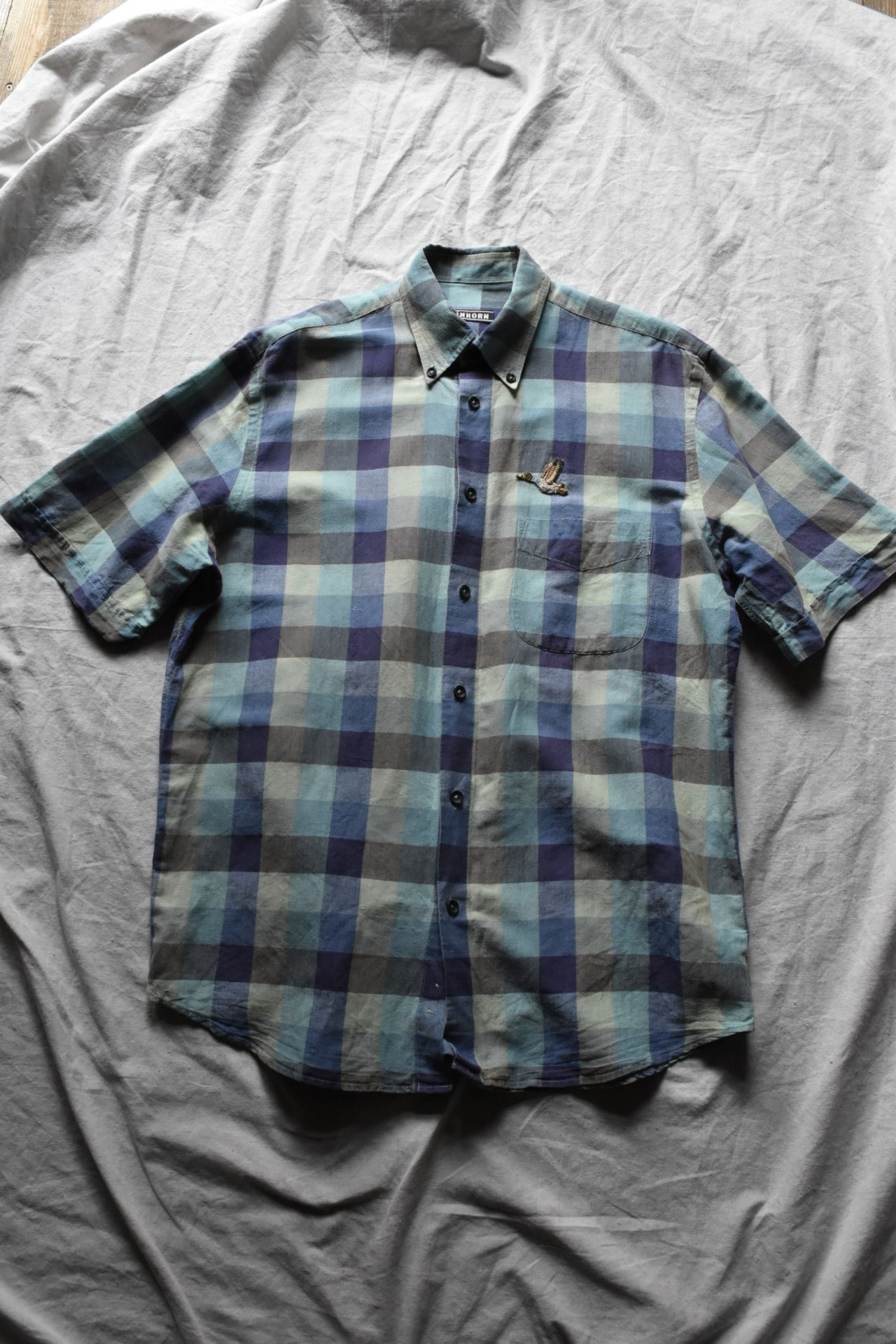 Goose one-point plaid S/S shirt