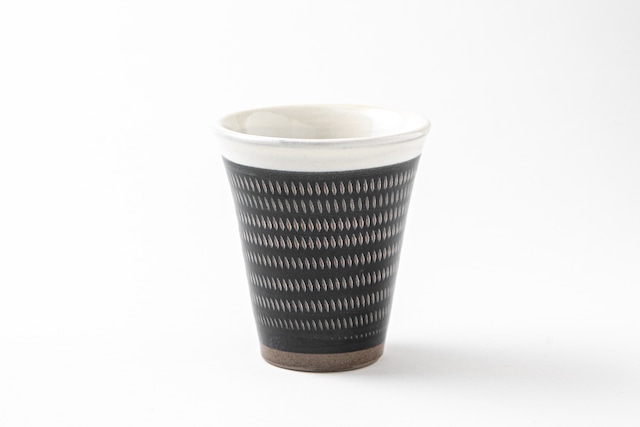 フリーカップ (黒呉須) 小石原焼　柳瀬窯