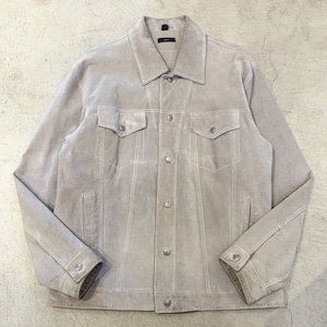 CLAIBORNE SUEDE TRUCKER JACKET IVORY