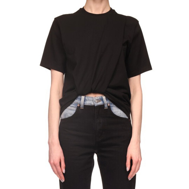 VICTORIA BECKHAM　TWIST FRONT TEE　BLACK