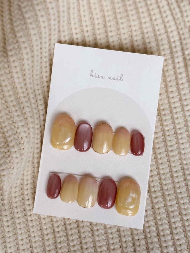 [サイズオーダー] honey linen | ショートネイル　淡色ネイル　うるうるネイル　#ncs011