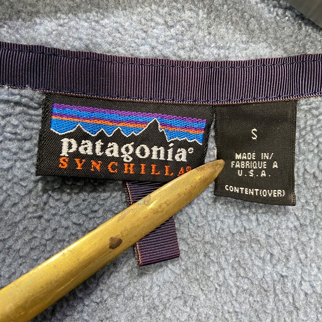 90s USA製　patagonia シンチラフリースジャケット　ブルー系　S
