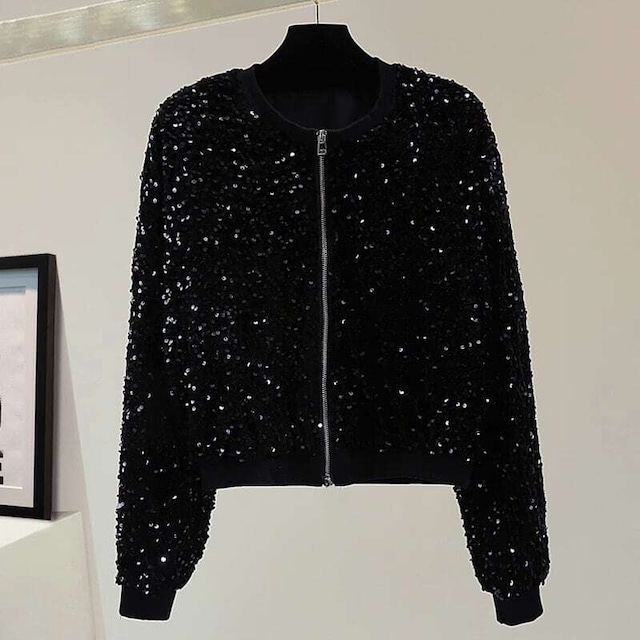 Sequin zip blouson　M4776