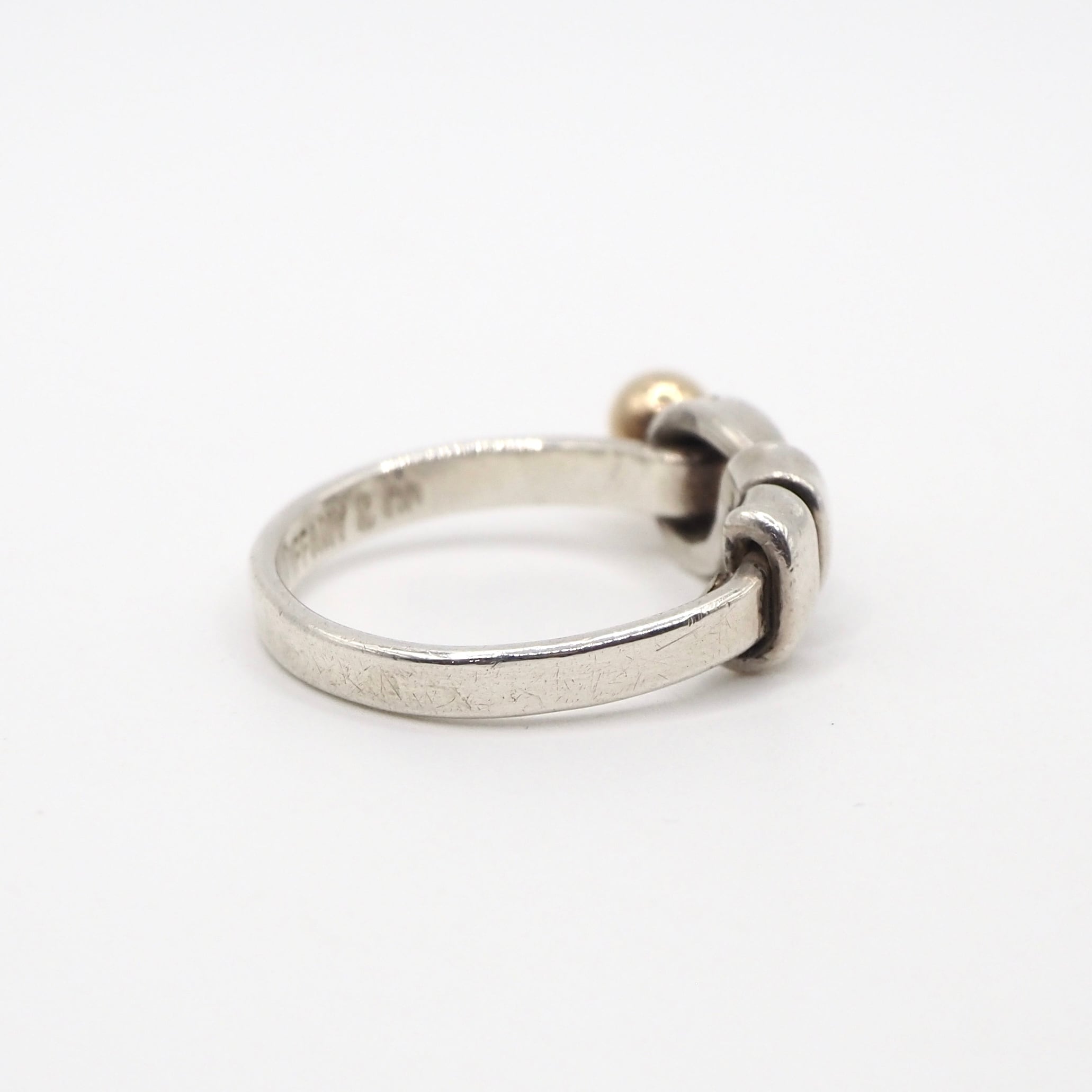 Tiffany&Co. 約9号 フック&アイ コンビ リング シルバー925 K14