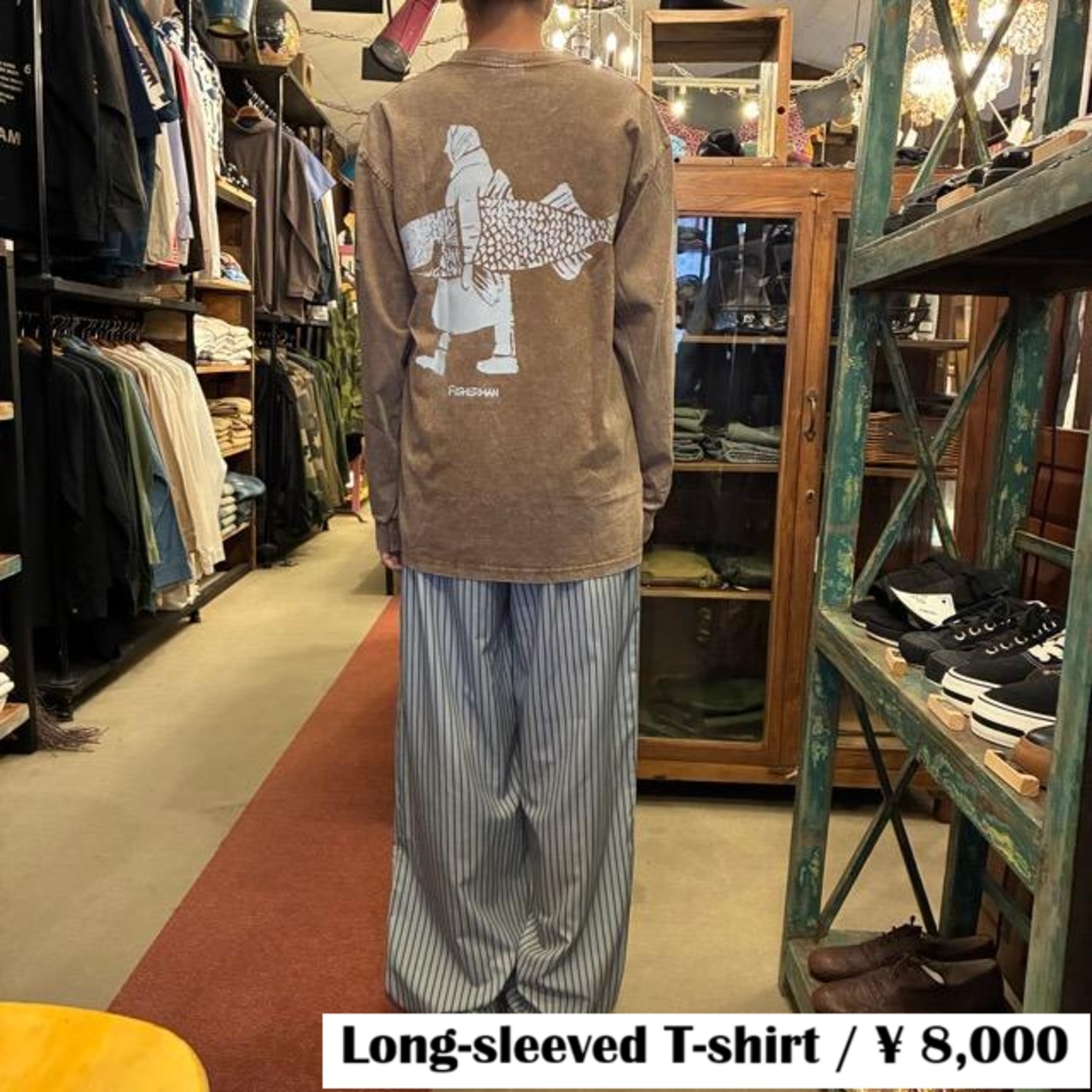 TOPANGA Lady's TOPANGA FIRECOUNTRY Pigment dyed T-shirt Fisherman Brown　ピグメントダイ長袖Tシャツ　フィッシャーマン　ブラウン　全4サイズ　