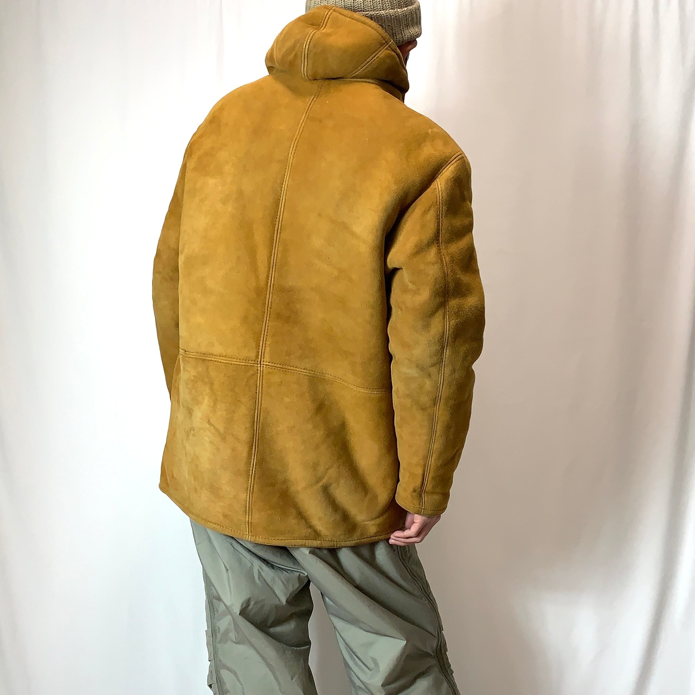 vintage old RUFFO mouton jacket with hood ルッフォ フード付き ...