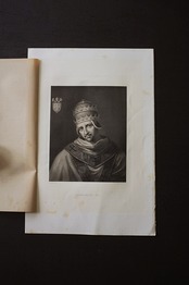 19世紀 フランス 45c 眼差しのローマ教皇と銅版画 グレゴリウス７世 アンティーク