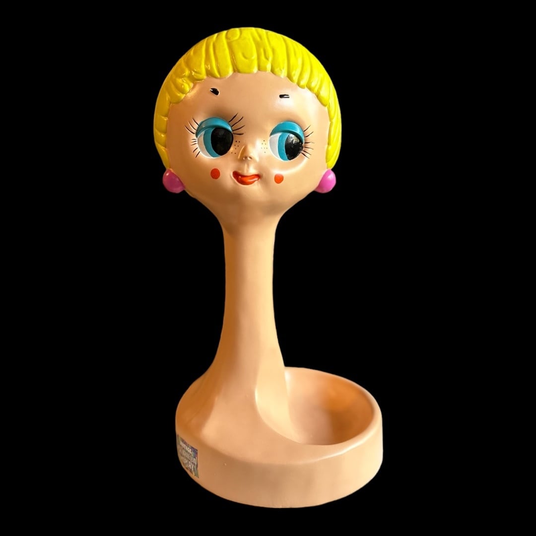 ヘッドマネキン　レトロ　イエロー　ツイッギー ツィギー ビンテージ マネキンヘッド Twiggy