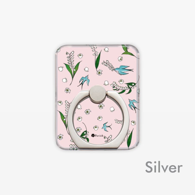 落下防止に!スマホリング【13輪のすずらん(ピンク) 】