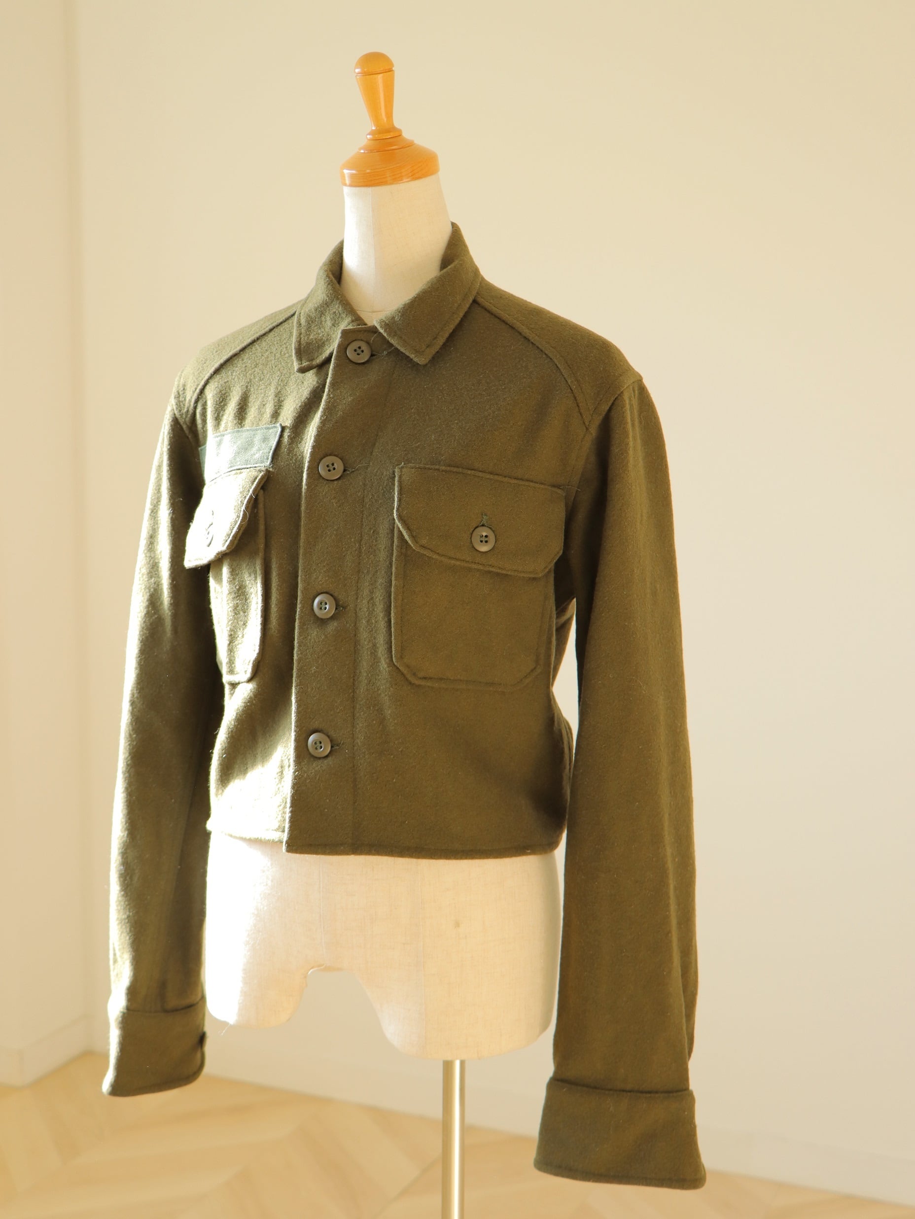 ●70s US NATO military wool cropped shirts