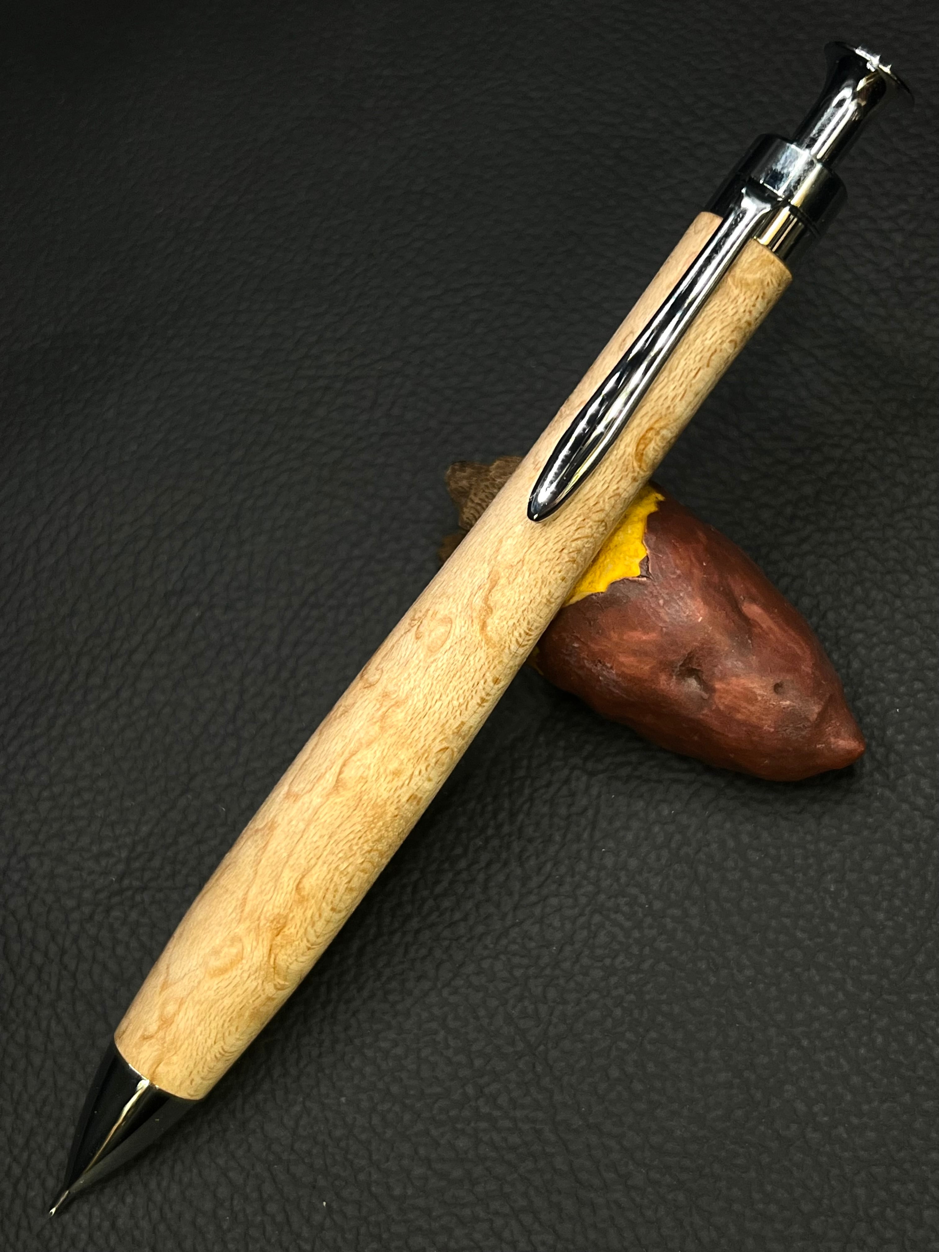 17 極上＋花梨瘤 青白 ゴールド金具 0.5シャープペンシル orボールペン