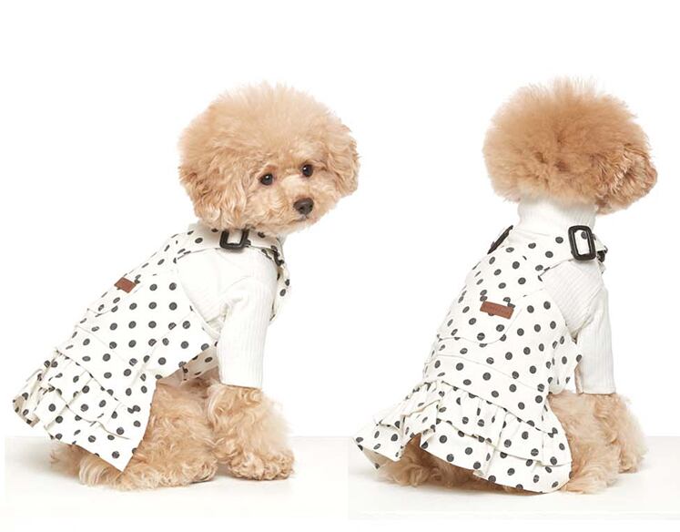 【SALE】ドットオーバーオールスカート S ~ XL 3color / 犬の服 犬服 ワンピース ペット洋服 ドッグウェア ペット用品 小型犬 中型犬 onepiece24