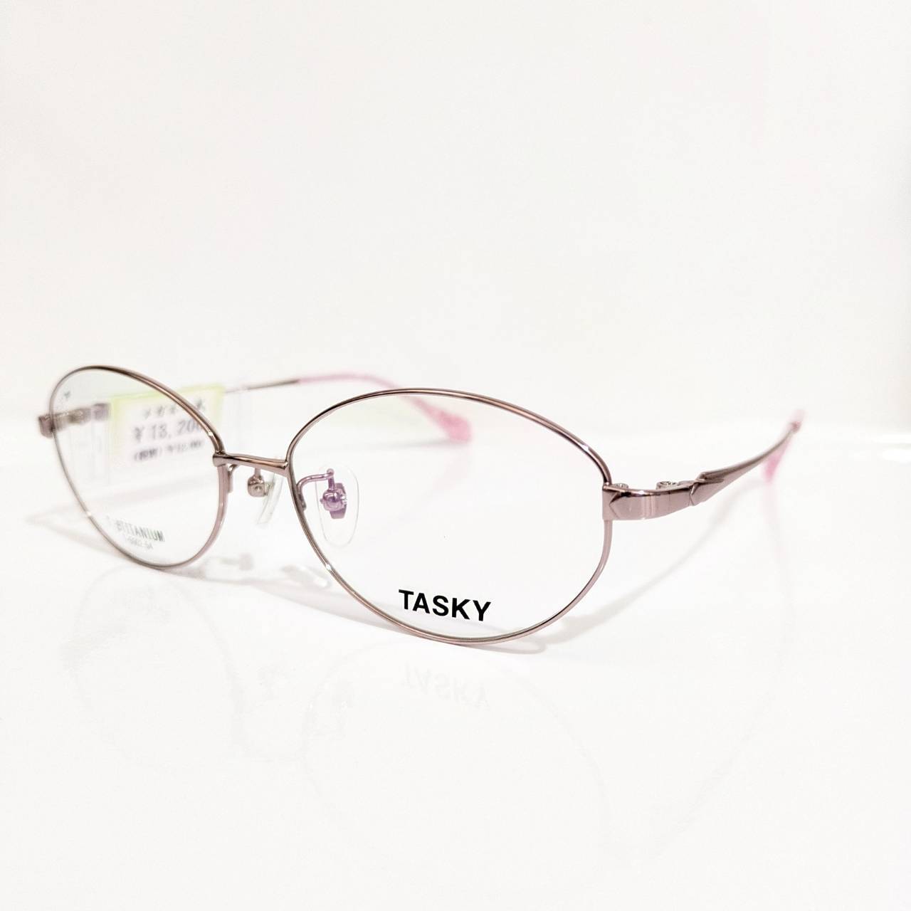 【TASKY】オーバルメタルフレーム ピンク
