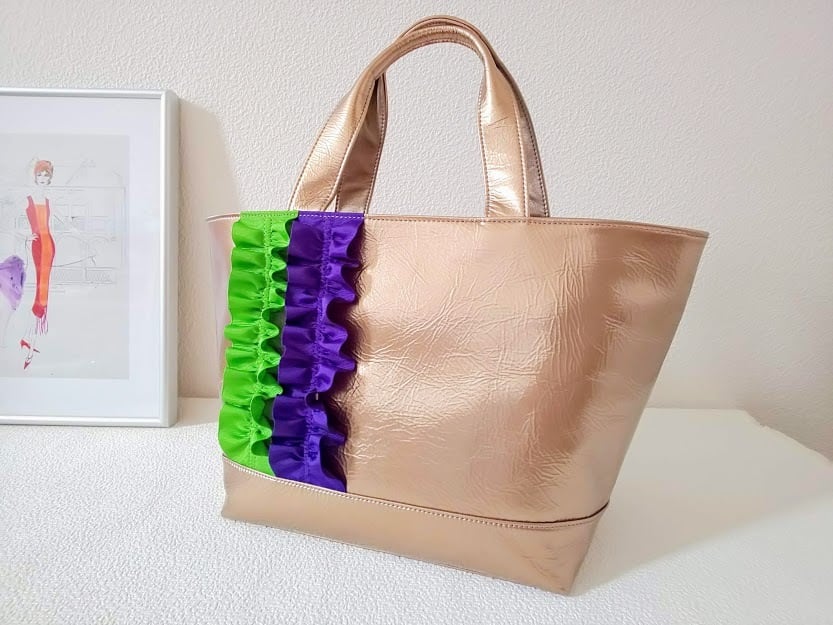 リボンも選べる!【オーダー】リボントートゴールド:M【リボン2本よせ】