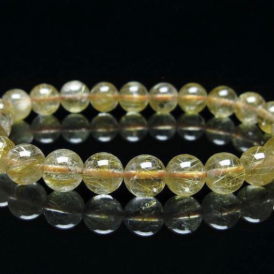 ルチルクォーツ ブレスレット 8mm タイチンルチルクォーツ ブレス 一点物  111-41706