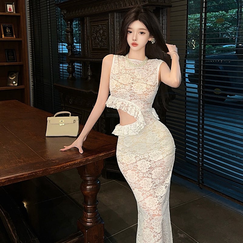 【dress】ウエストカットレースワンピース M32758