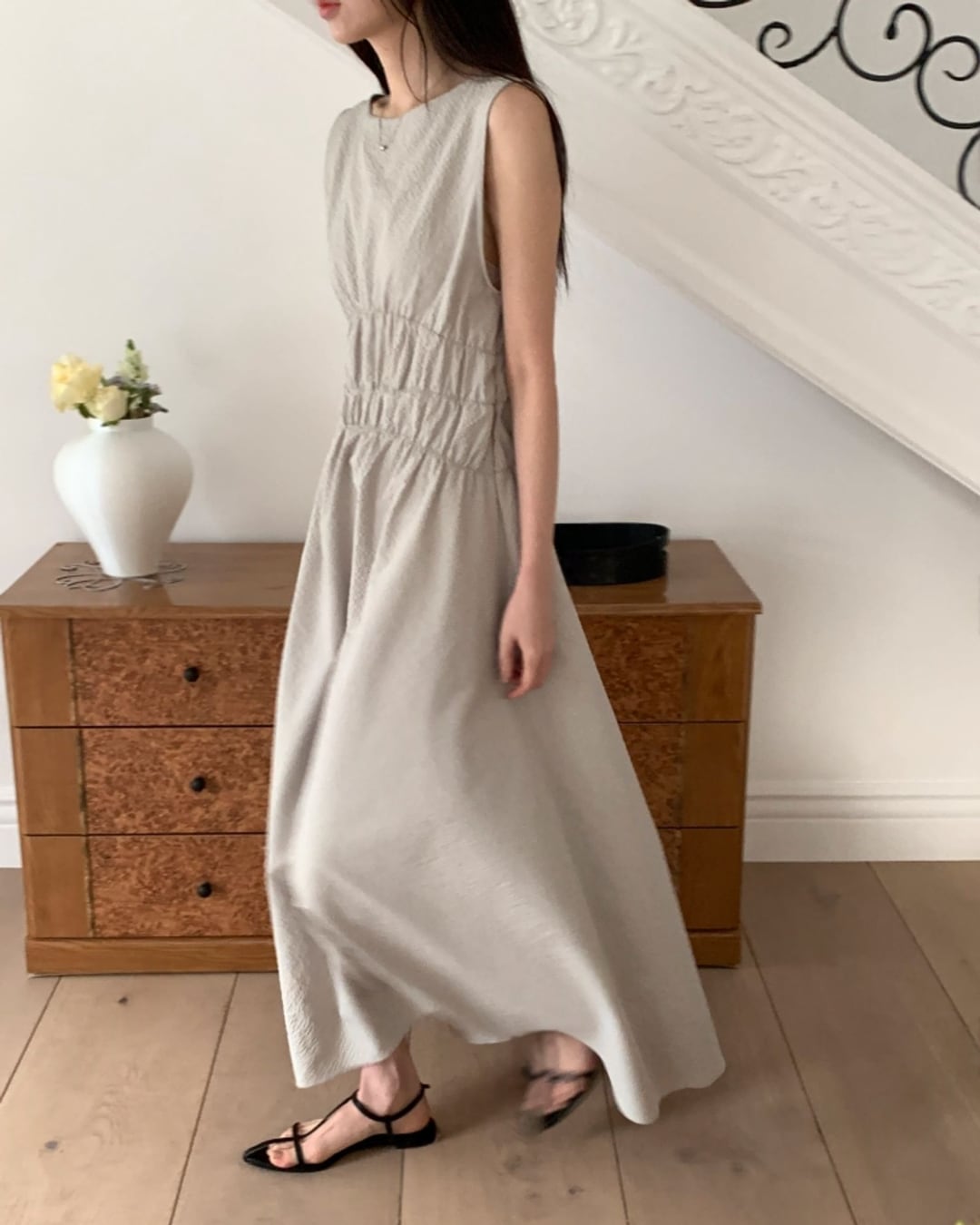 ウエストシャーリングワンピース