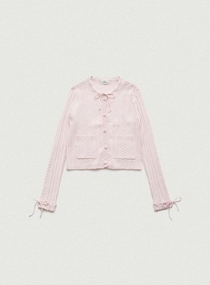 [The Barnnet] Pink Nellia Ribbon Cardigan 正規品 韓国ブランド 韓国通販 韓国代行 韓国ファッション ザ バーネット ザバーネット 日本 店舗