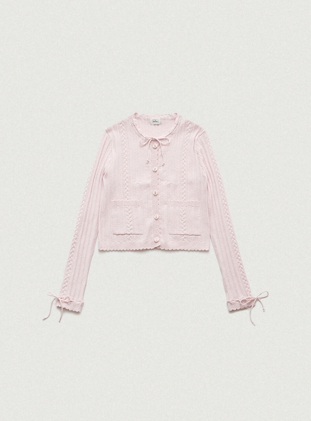 [The Barnnet] Pink Nellia Ribbon Cardigan 正規品 韓国ブランド 韓国通販 韓国代行 韓国ファッション ザ バーネット ザバーネット 日本 店舗