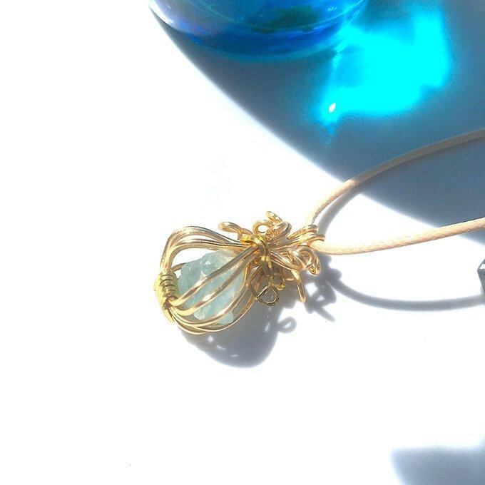 【一点物】✦3月の誕生石✦⋆.·Panier de Aquamarine⋆.·アクアマリンの原石ネックレス·.⋆✦