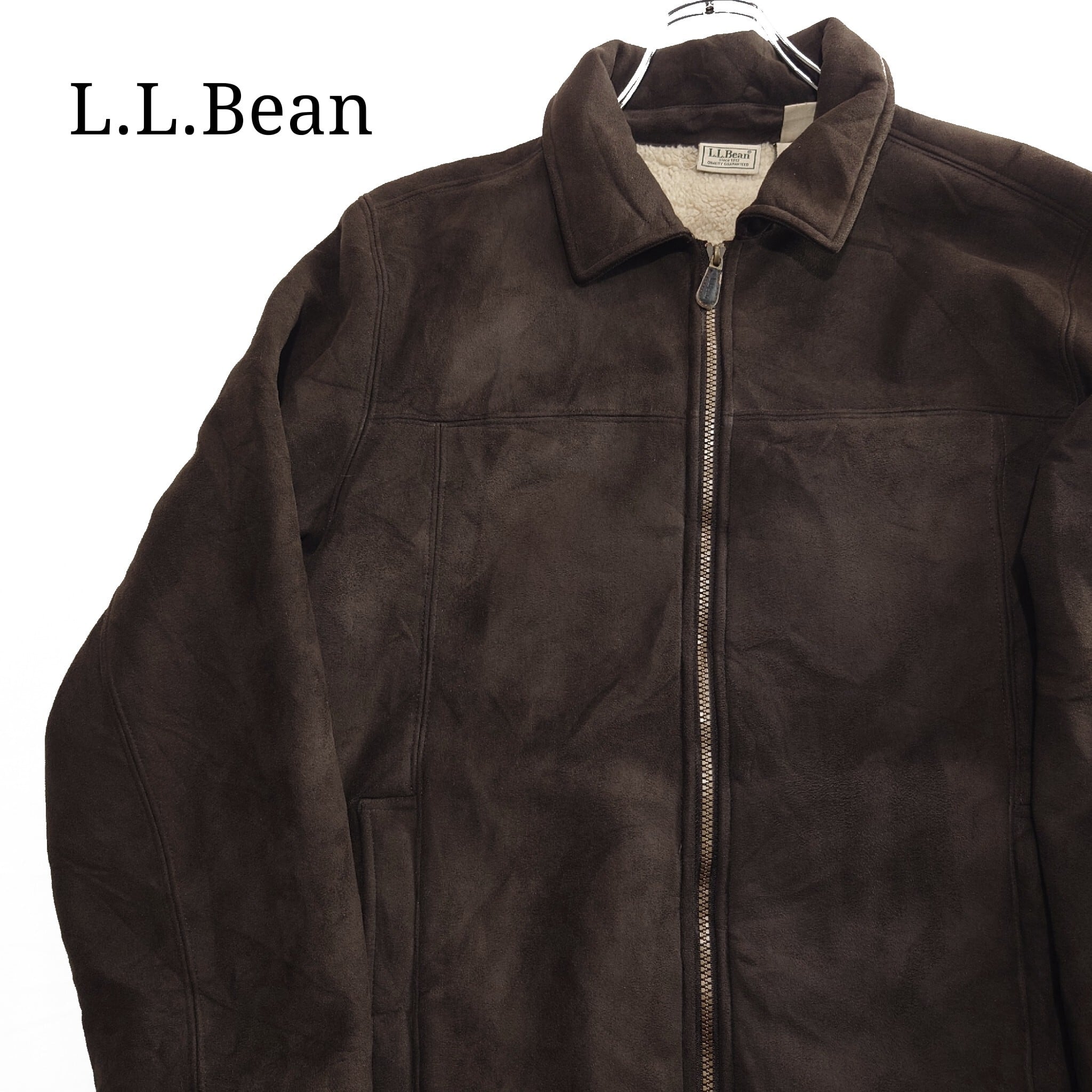 90s  L.L.Bean フェイクスエードジャケット 肉厚 デザインブラウン