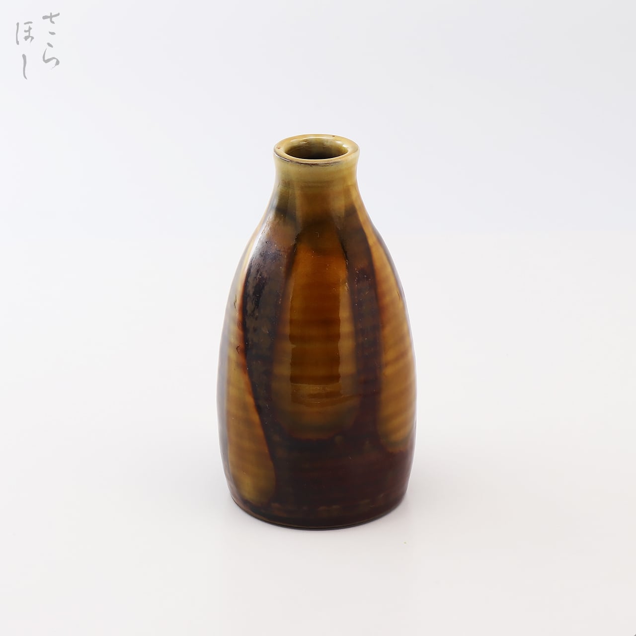 小鹿田焼 小袋窯 1升丸花瓶 飛びかんな/櫛描き 白 高さ約18cm 花器
