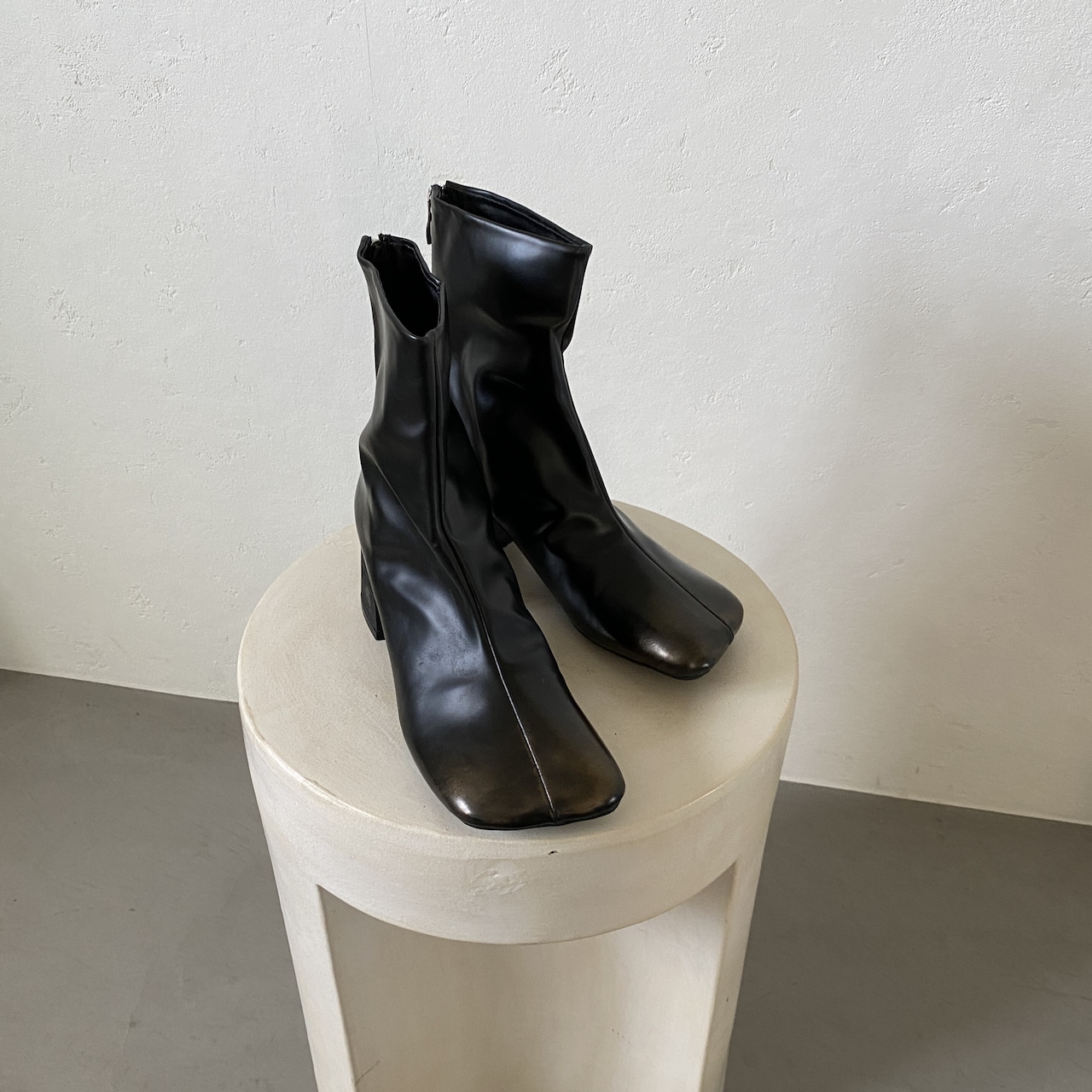 【受注予約:11月下旬入荷予定】Bronze fade square toe boots/black
