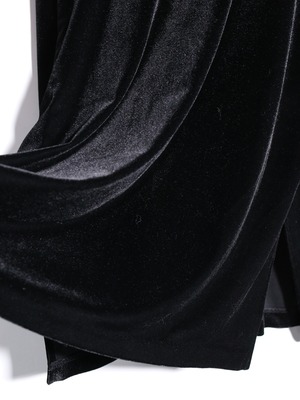 black one tone velours china shirt