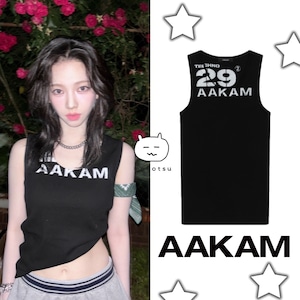 再入庫!!★aespa カリナ 着用!!【AAKAM】29 Printed Sleeveless (Black)