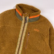 AIGLE エーグル ダブルジップ フリースジャケット サイズ L /キャメルブラウン×オレンジ/アウトドア/裏地付き