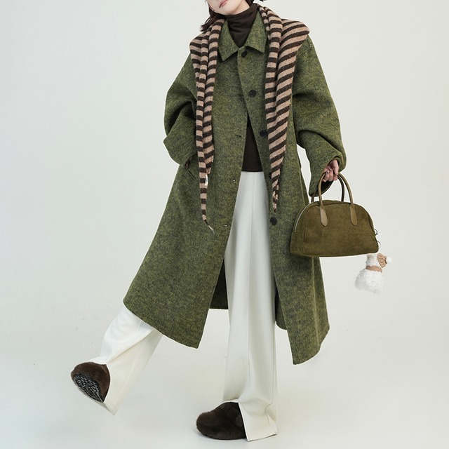 ボタンフロント オーバーシルエットコート H0024