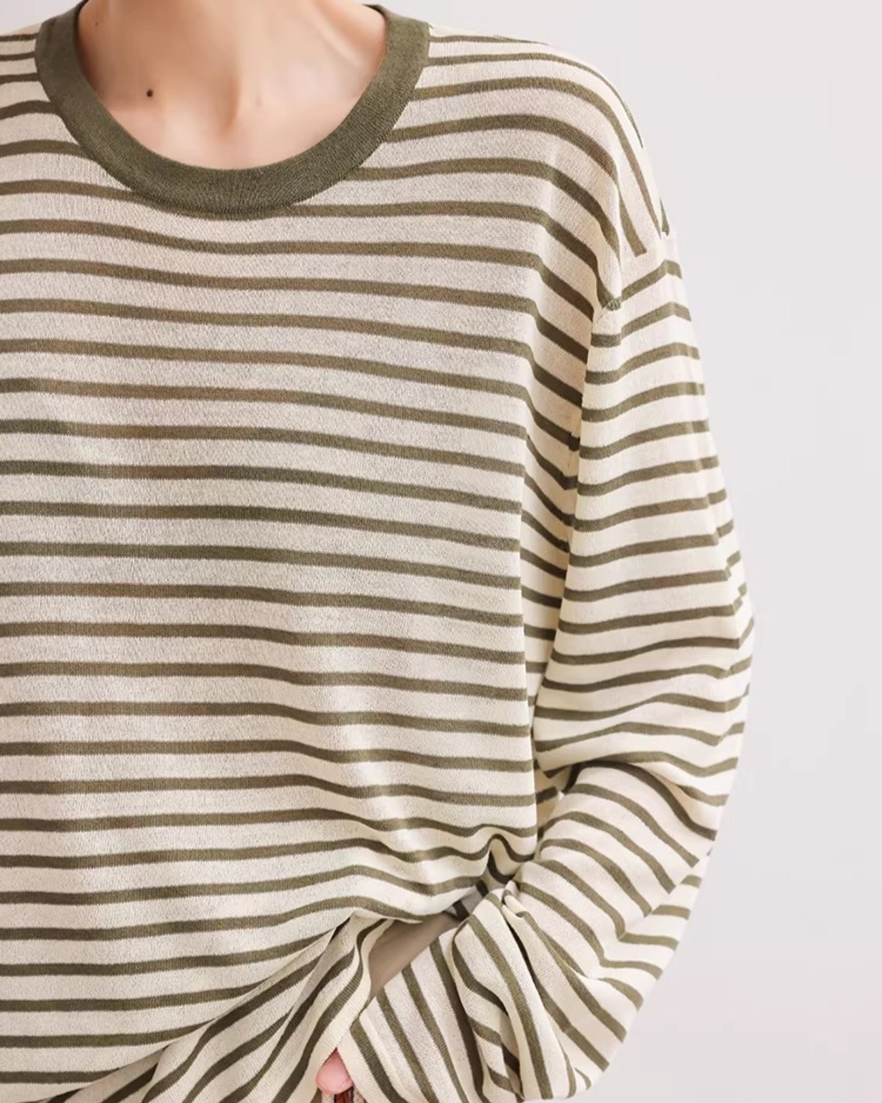 Border Long Sleeve Cut Sewn L0049