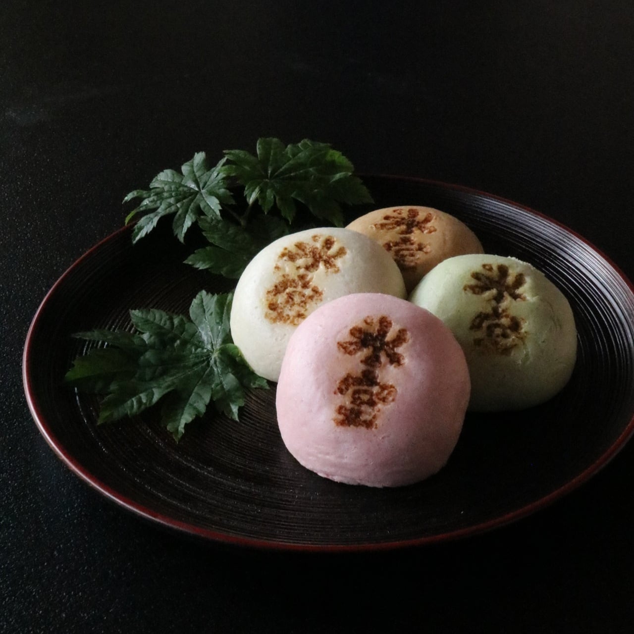 山中塗 糸目筋 万葉丸盆（小）24㎝ | 創作漆器 金沢わこう