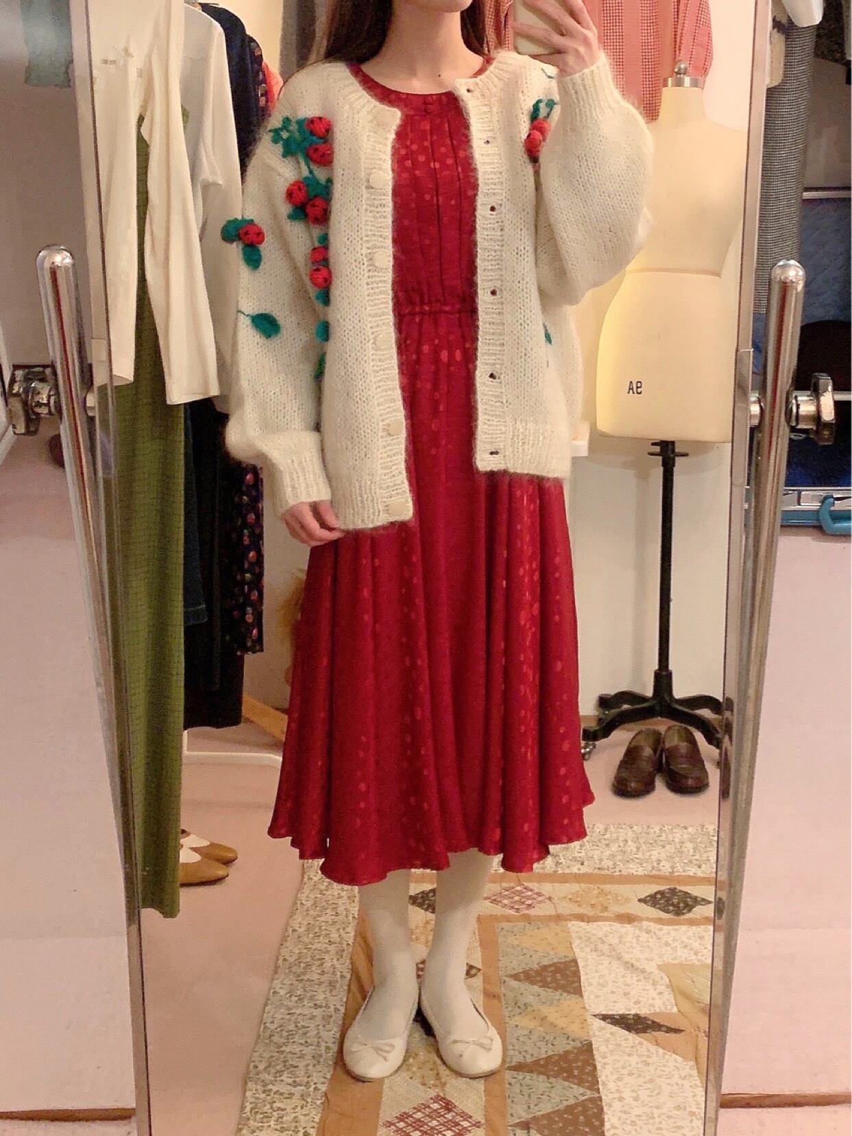 strawberry knit cardigan