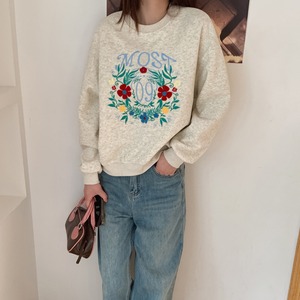 floral embroidery sweatshirt　J00270