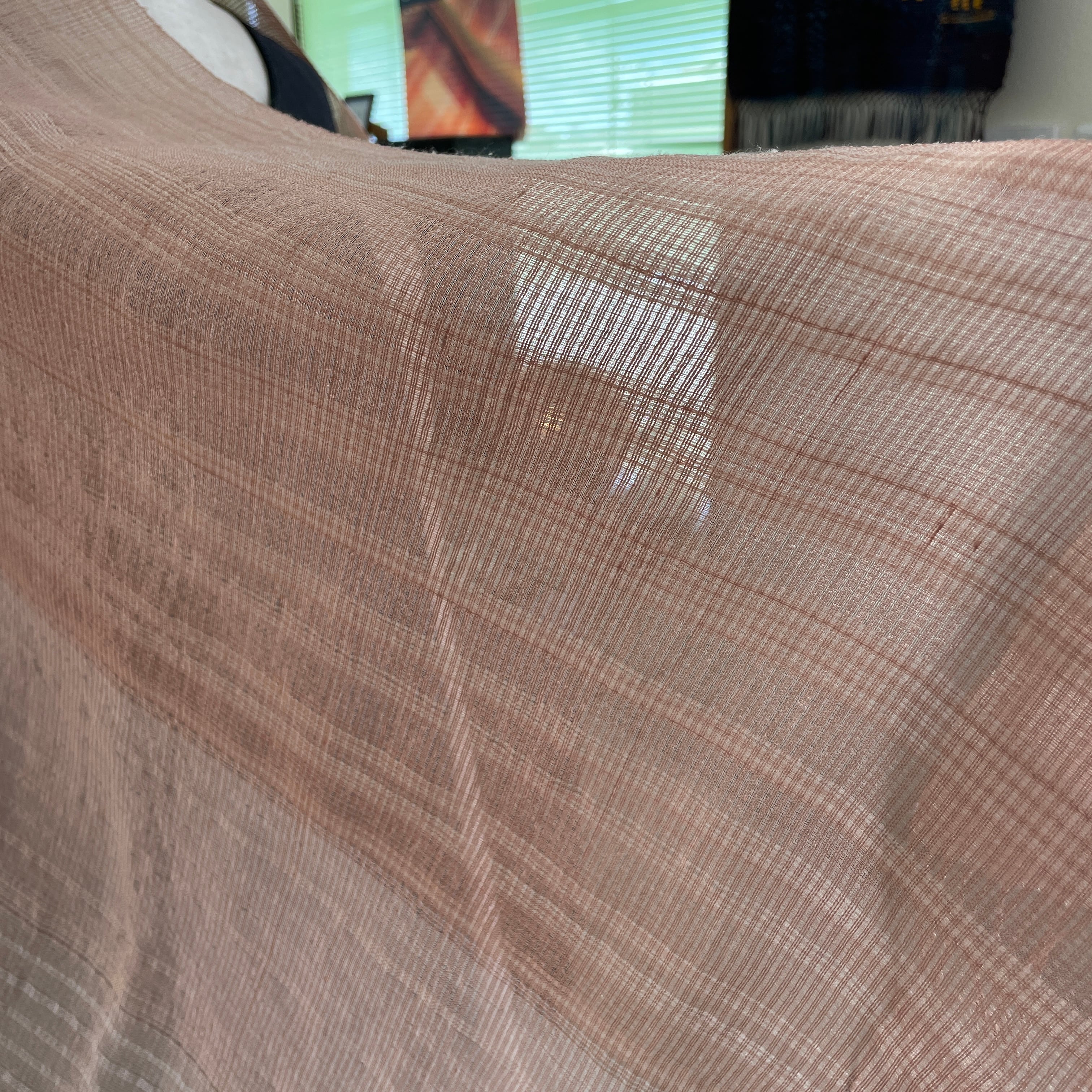 手織りショール】シルク 淡ピンク | うらそえ織