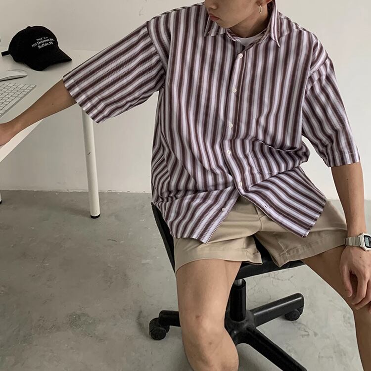 ★RETRO BLUE STRIPED TOURING SHIRT　　　A0659