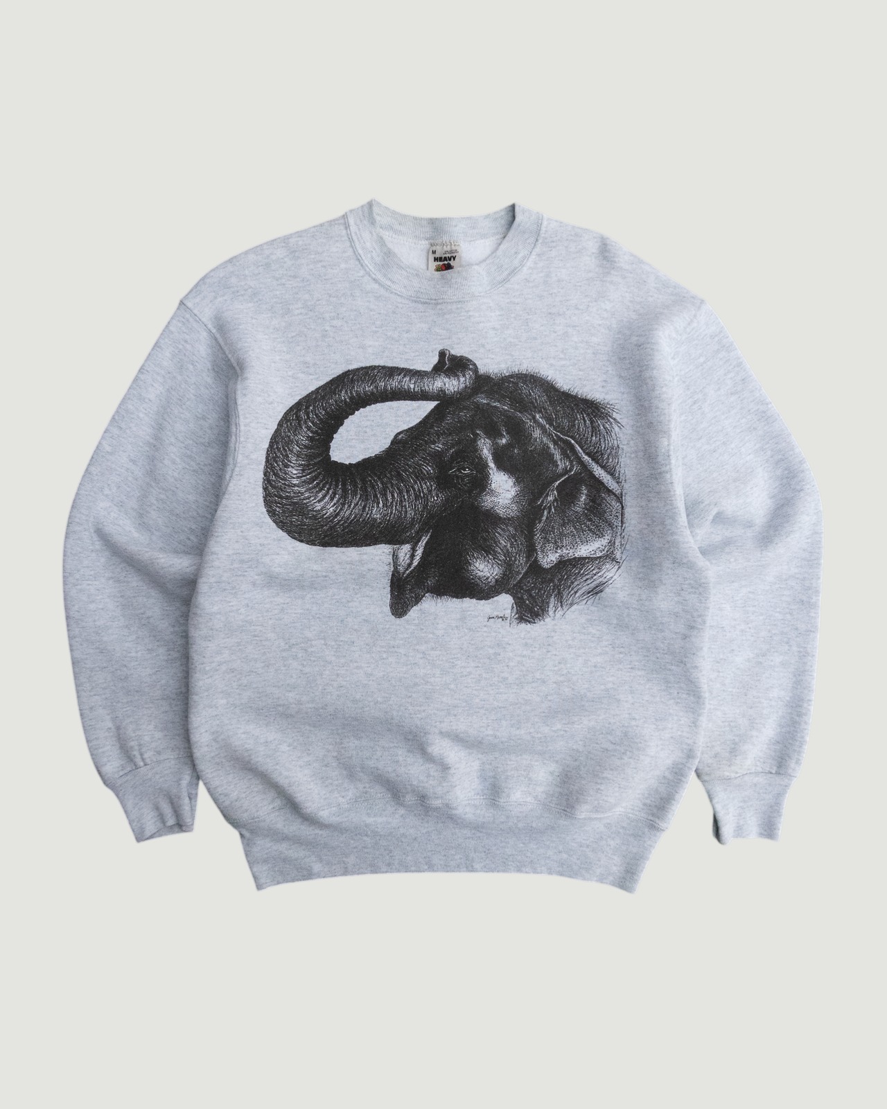 【古着】象のスケッチプリントスウェット - 1