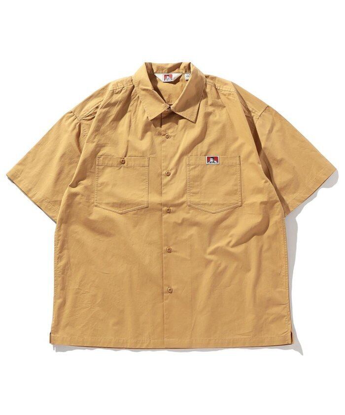 BEN DAVIS (ベンデイビス) ビッグシルエット ショートスリーブワークシャツ/G-1580026 キャメル