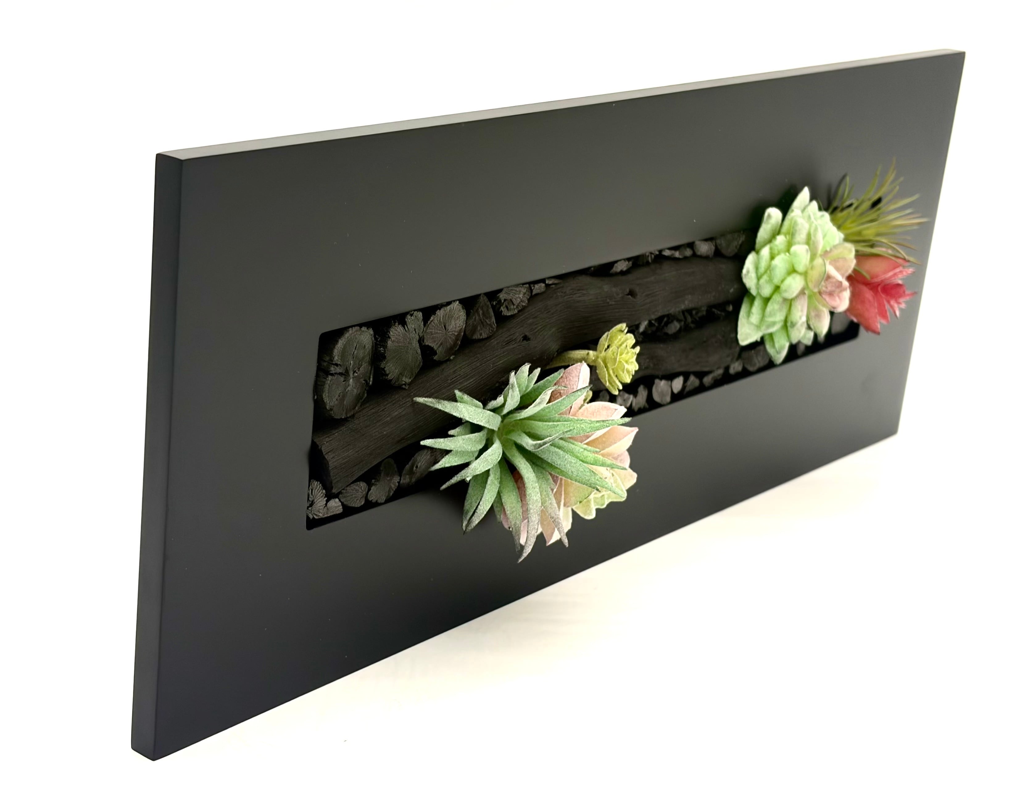 紀州備長炭 インテリア フレーム 『炭双華』type A額 40cm×15.5cm