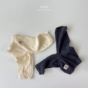 【ONU】やわらかニットリブパンツ navy 70~120cm 240211on