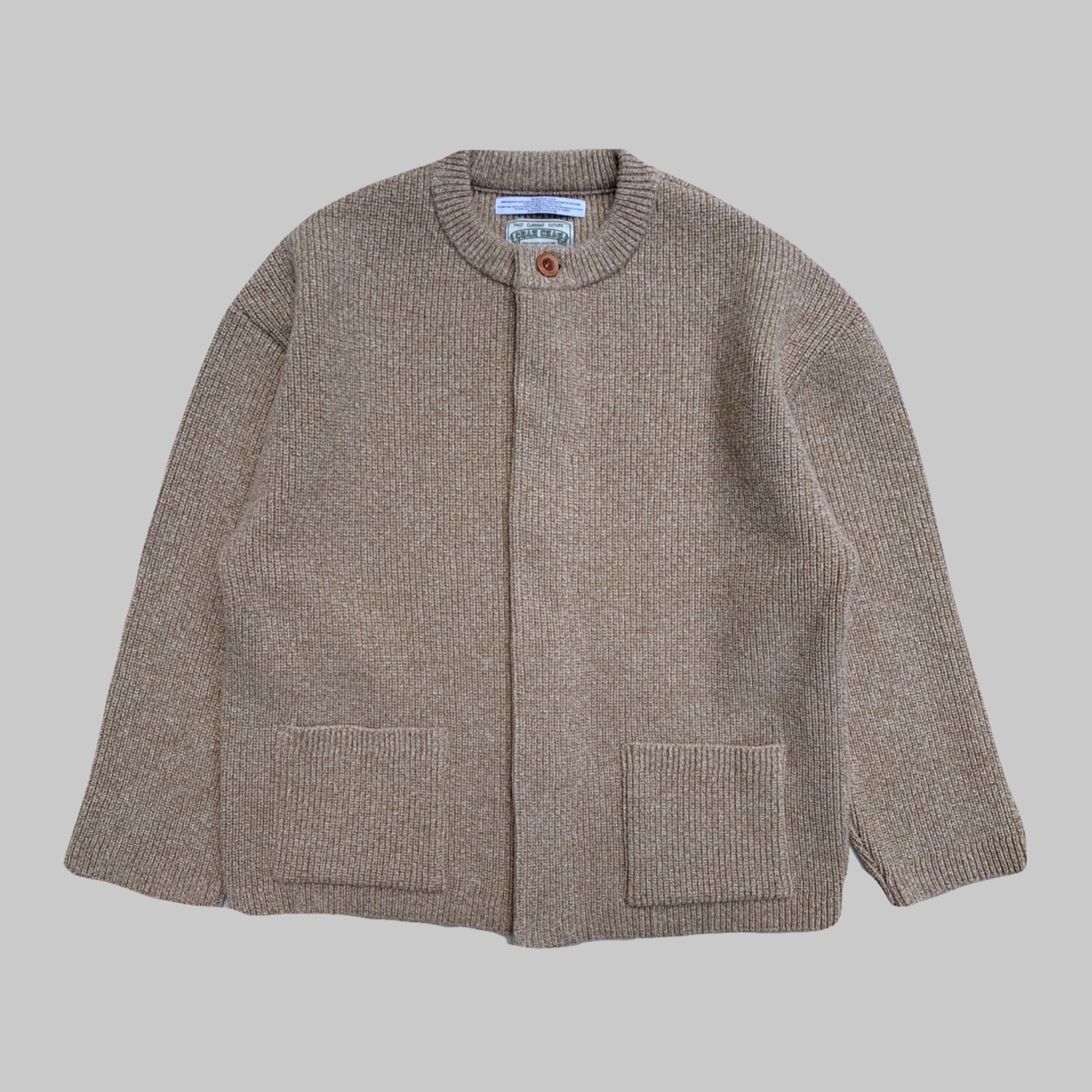 Woolen Crewneck Flyfront Cardigan -BEIGE MIX- | ChahChah | 公式通販サイト(チャーチャー)