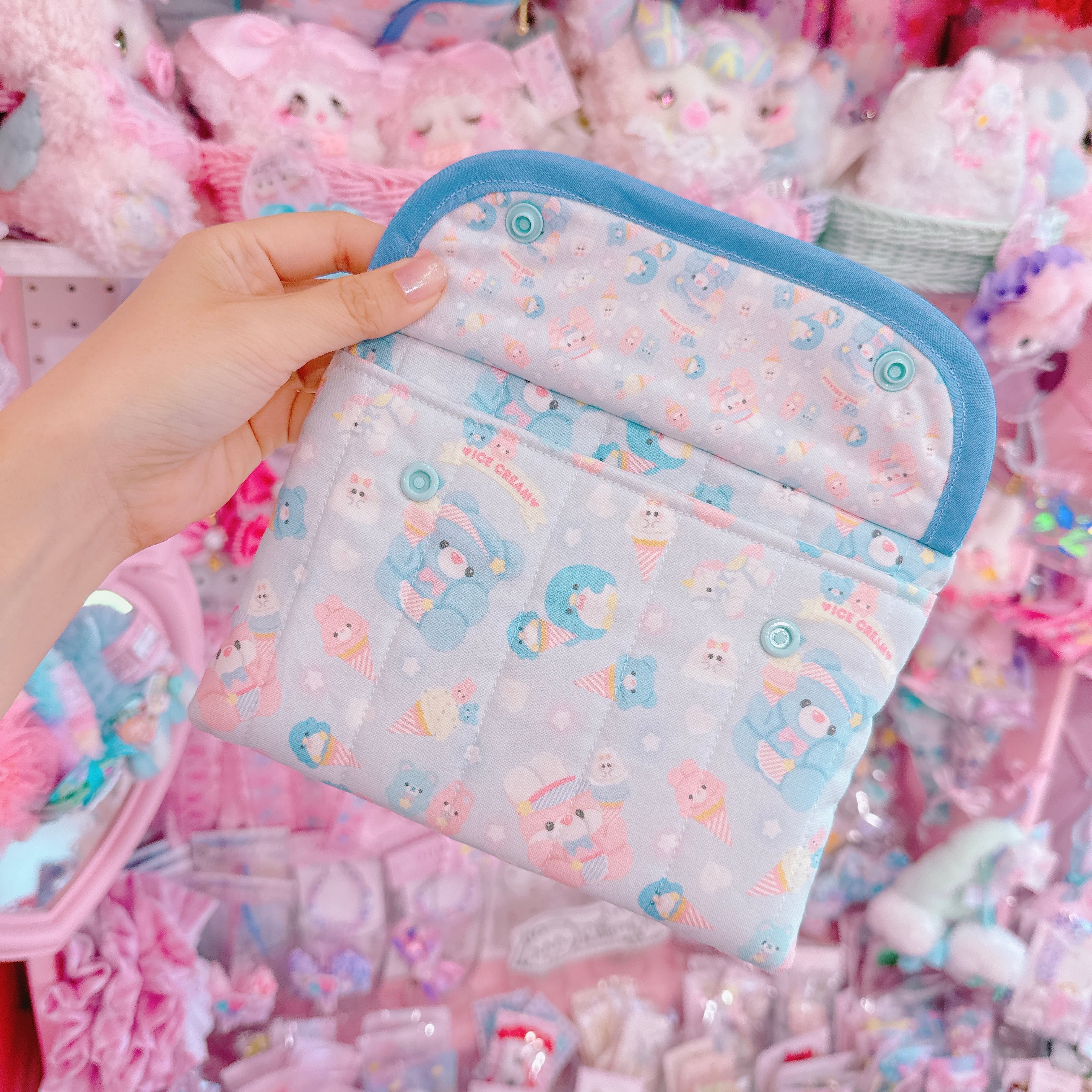 【M7】64-9ポケット付きダブルファスナーポーチ