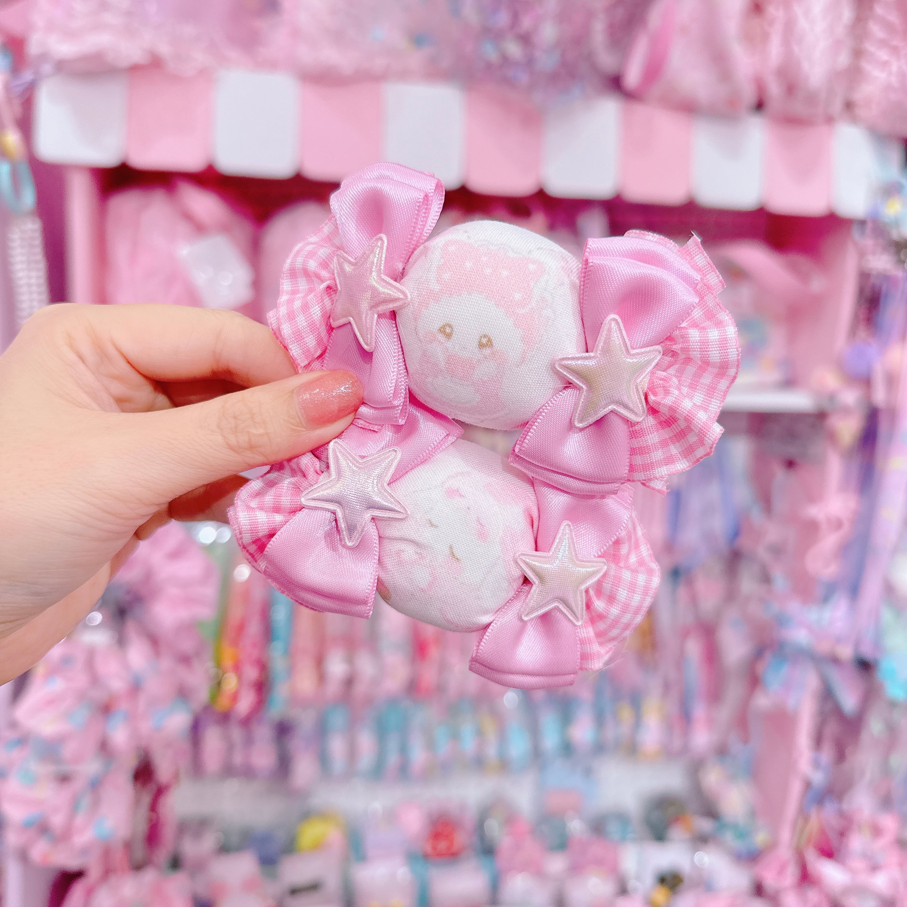 【D8】78-24キャンディリボンツインヘアゴム